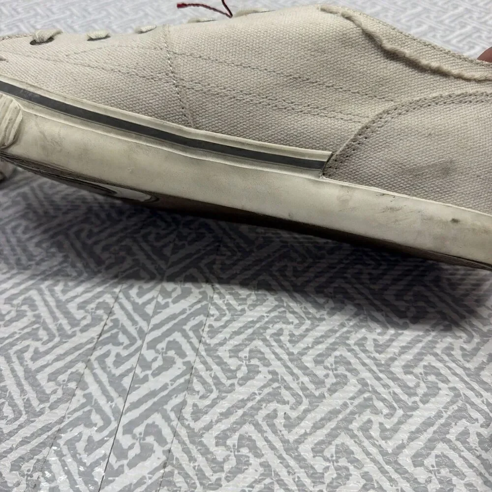 True Religion Vintage Canvas Low Top Sneakers White Men’s Size 11 TR118113 READ!